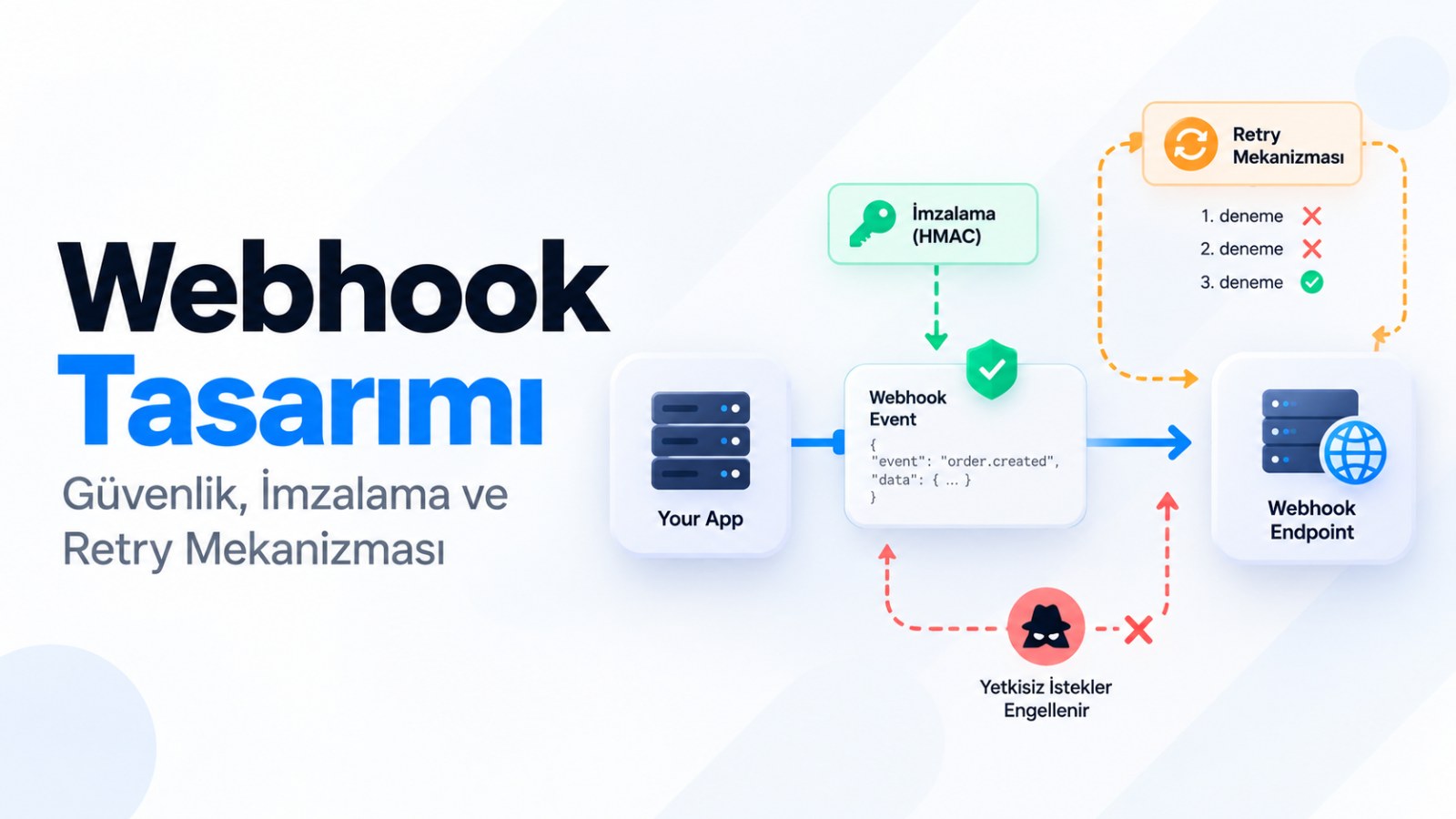 Webhook Tasarımı: Güvenlik, İmzalama ve Retry