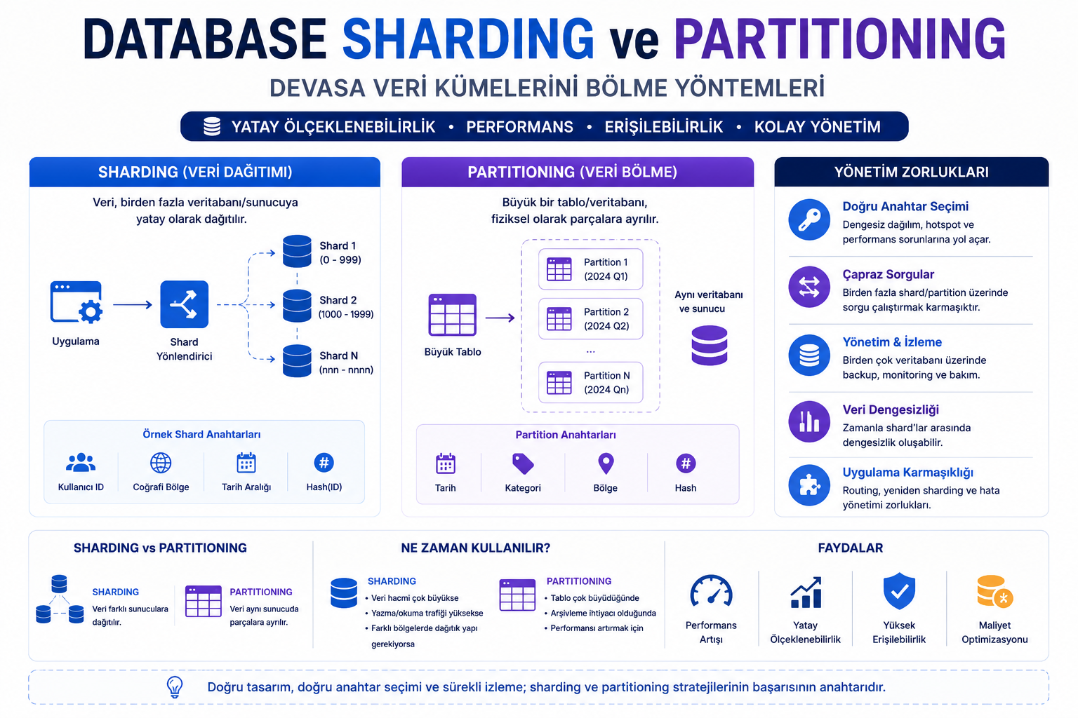 Database Sharding ve Partitioning
