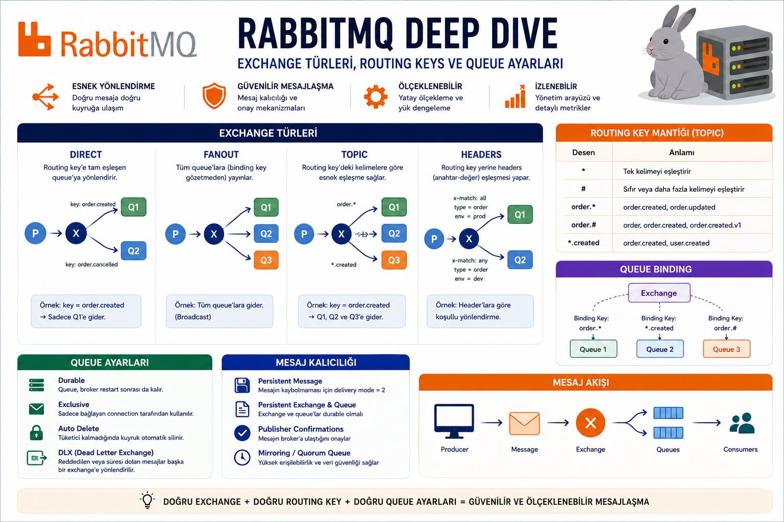 RabbitMQ: Exchange, Routing ve Queue
